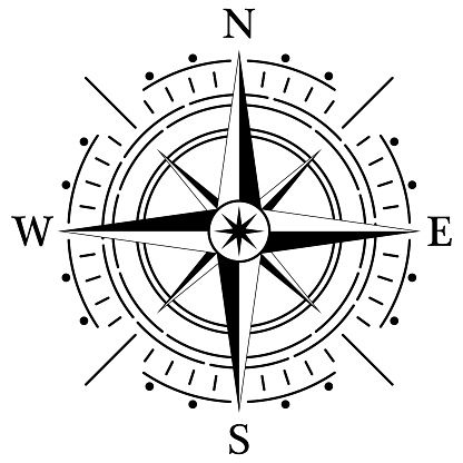 Marine, nautical or trekking navigation symbol. Or useable in a geographic map.
Isolated background.