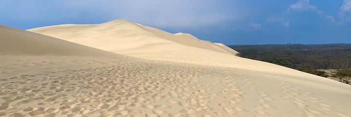 Panoramic view of the Dune of Pilat in a Teste-de-Buch, France