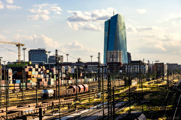 industrial station with trains and containers
