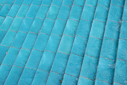 Turquoise colour pool tiles background