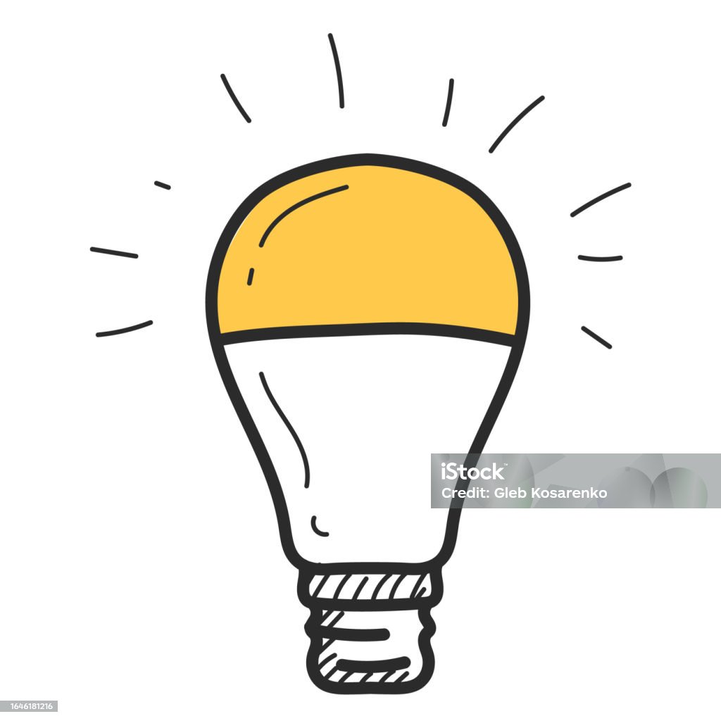 Bombillo Led Vector Ilustración de Bombilla Led En Vector Estilo Garabato Aislado y más ...