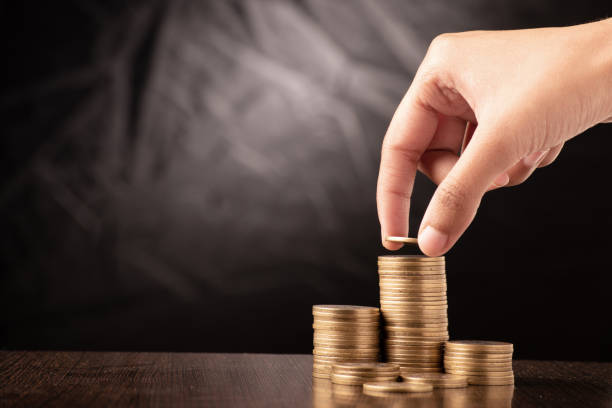 istock Female hand put coin in stack, money investment and future fund concept 1646181789
