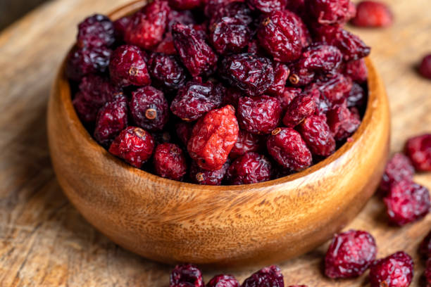 istock Dried red cranberries with sugar syrup 1646186033