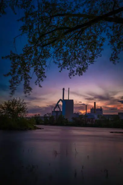 Photo of Twilight landscape over the Penobscot River in Bradley, north of Bangor, Maine