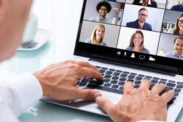 istock Businessman Videoconferencing With Colleague On Laptop 1646205387