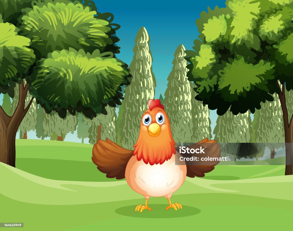 Курица на парк - Векторная графика Акация роялти-фри