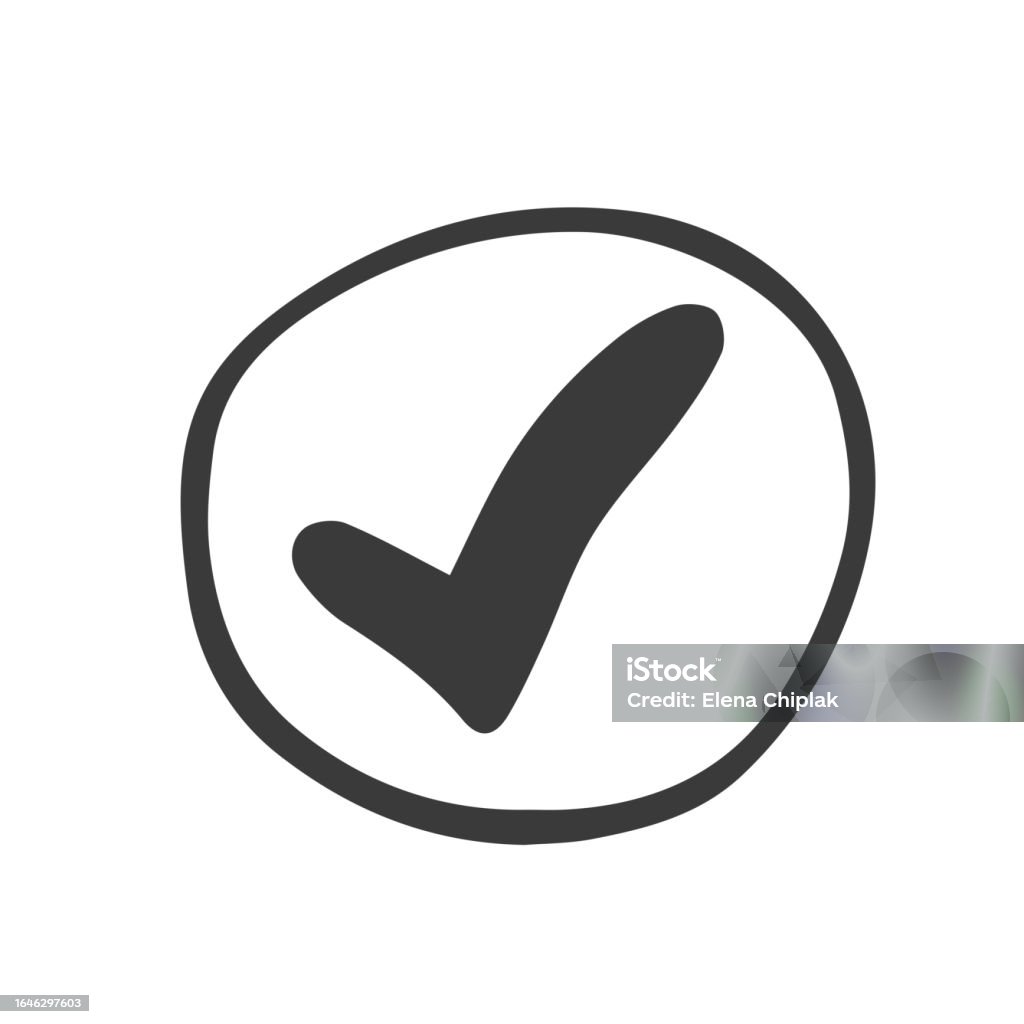 Check Drawing Vector Vector Hand Drawn Check Signs Isolated On White Background Stock ...