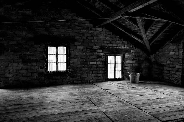 istock Abandoned Loft Apartment. Black and White 164631241