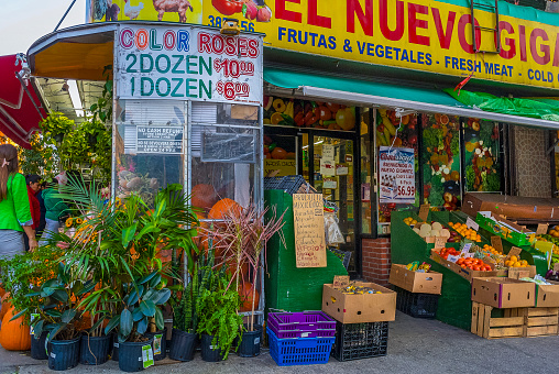 New York City, NY, October 12, 2014, USA, Street Scenes,  Local Grocery Store, Shops Fronts, on Broadway, Sugar Hill, in Spanish Harlem Area, Manhattan