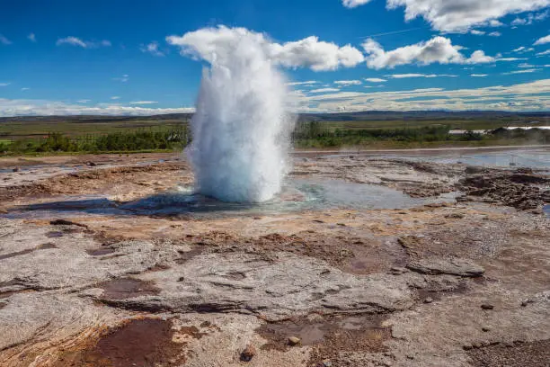 Photo of Eruption of Strokkur geyser, Iceland