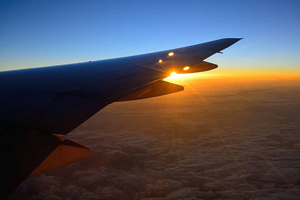 istock View of jet plane wing 164635345