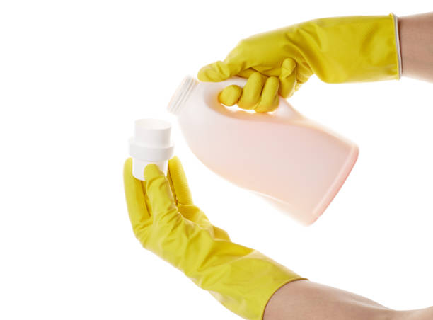 istock Plastic bottle for liquid laundry detergent or cleaning agent or bleach or fabric softener. Detergents for home. Cleaning products. 1646375427