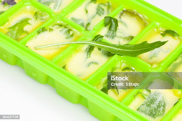 Preserved Herbs For Cooking Stock Photo - Download Image Now - Ice Cube Tray, Cooking Oil, Herb