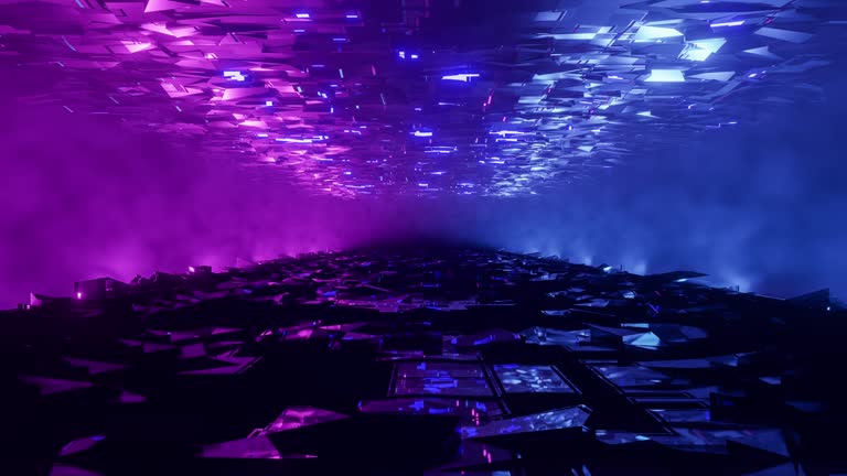 Mystical Flight In A Futuristic Tunnel 3D Render 4K Video