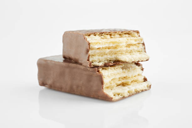 istock Chocolate wafer on white background. Milk chocolate. Dessert. 1646395498