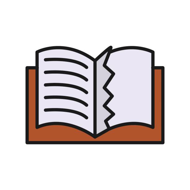 Teared Book Icon Teared Book Icon teared stock illustrations