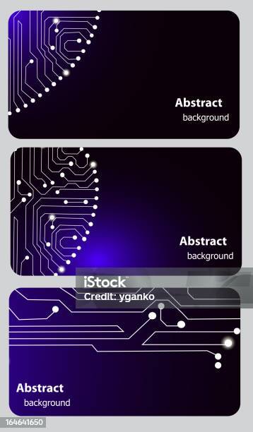 Ilustración de Plantillas De Tarjetas De Visita Con Placa De Circuito y más Vectores Libres de Derechos de Abstracto
