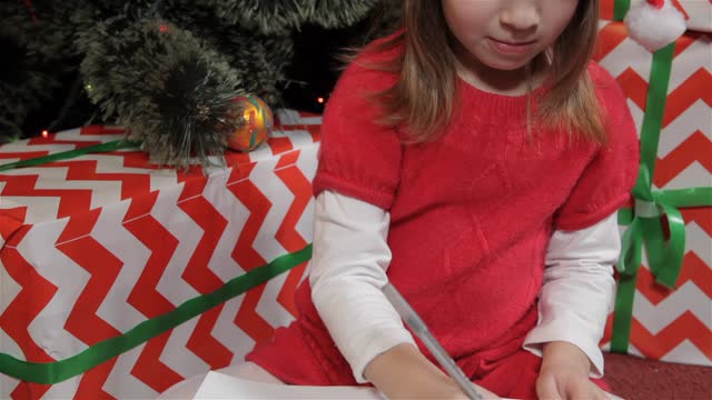 Little girl writes letter to the Santa Claus