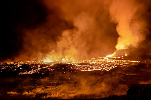 Fagradalsfjall eruption on 11th of september 2021, Iceland