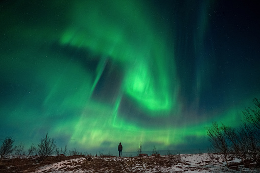 Northern lights activity in Kirkjubaerjarklaustur - Southern Iceland