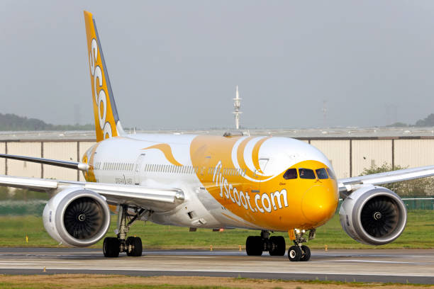 flyscoot-flugzeuge - scoot stock-fotos und bilder