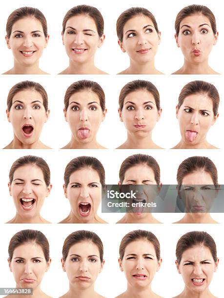 Várias Faces Expressões - Fotografias de stock e mais imagens de Imagem Múltipla - Imagem Múltipla, Descontente, Face Humana