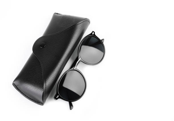 istock Stylish black sunglasses isolated on white background. 1646440335