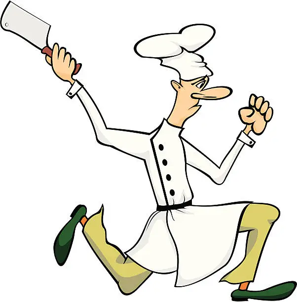 Vector illustration of mad chef