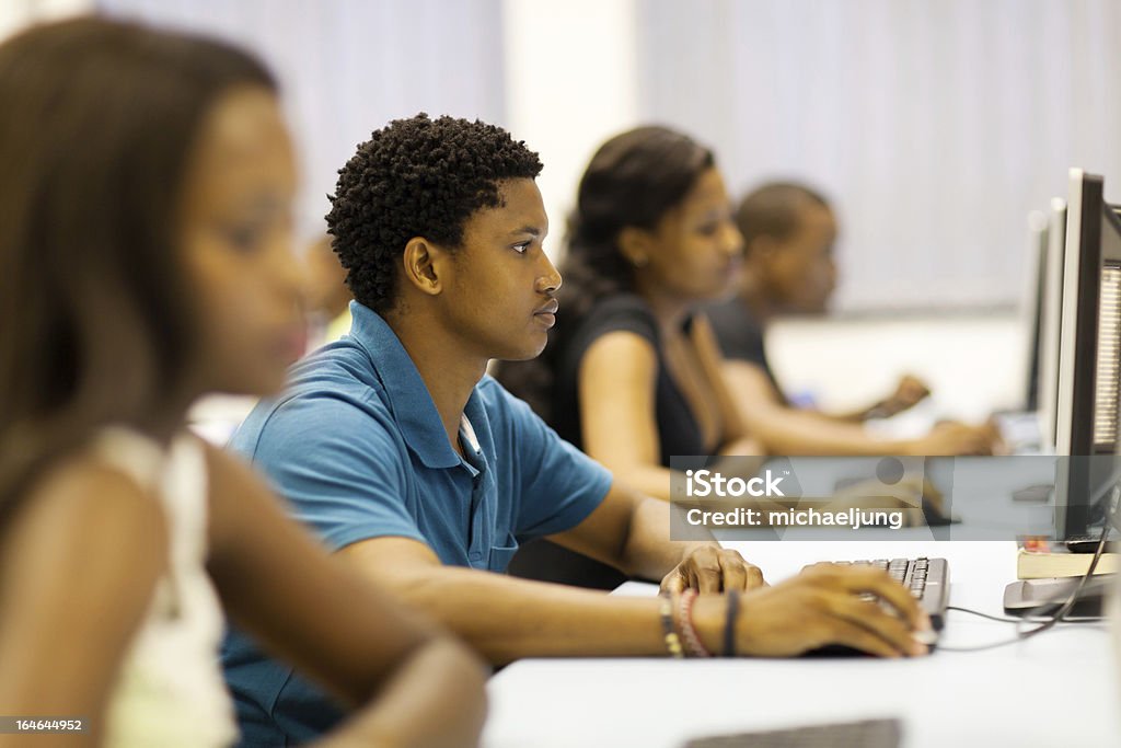 african university students in computer room group of african university students in computer room Computer Lab Stock Photo