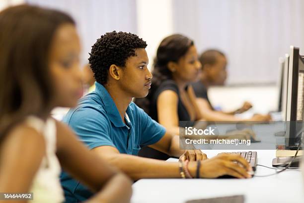 African University Students In Computer Room Stock Photo - Download Image Now - Computer Lab, Student, University Student