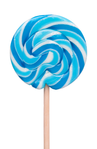 Blue　 Lollipop isolated on white