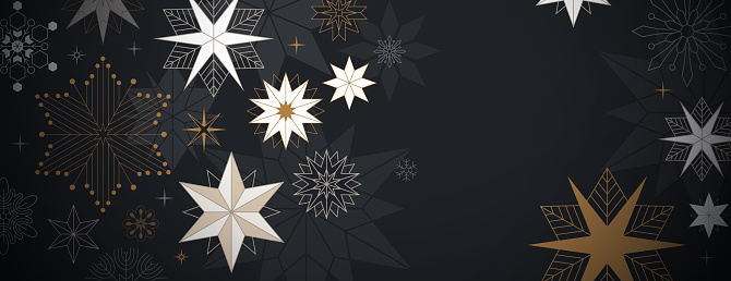 Christmas background with editable line snowflakes. Layered illustration - global colors - easy to edit.