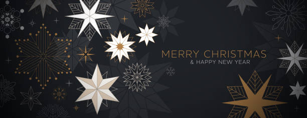 Christmas Snowflake Background. Editable line snowflakes vector art illustration