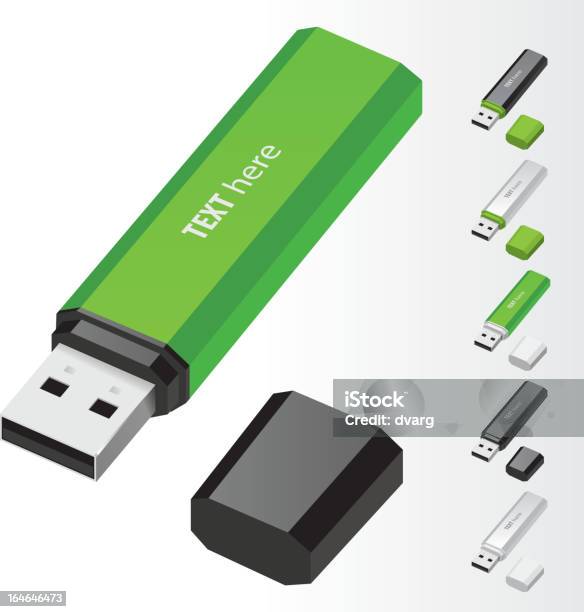 Unidade Flash Usb - Arte vetorial de stock e mais imagens de Acessório - Acessório, Cabo USB, Dispositivo de Memória USB