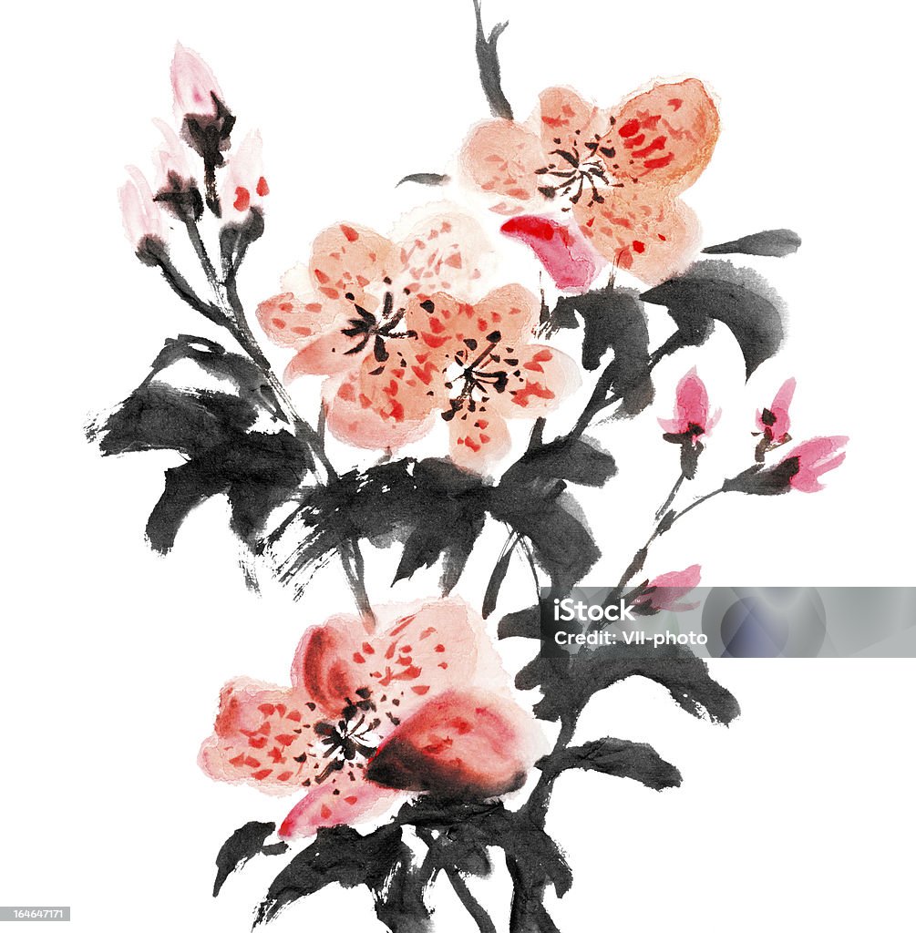 azalea flores - Ilustração de Flor royalty-free