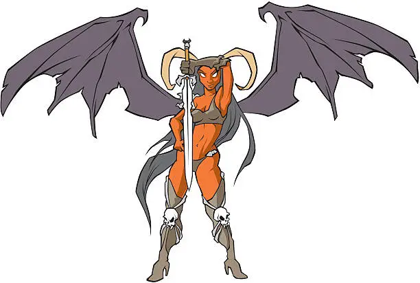 Vector illustration of Devil Woman