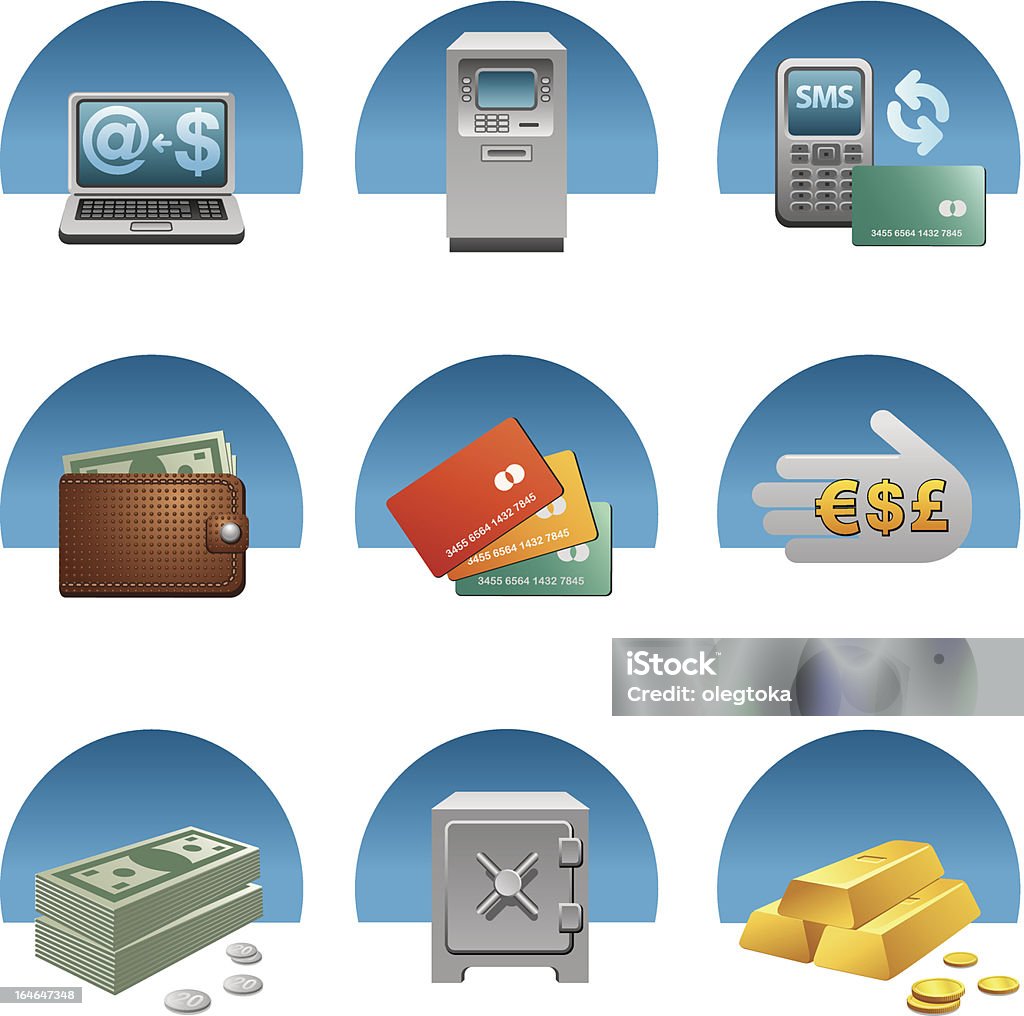 banking icon-set - Lizenzfrei Austauschen Vektorgrafik