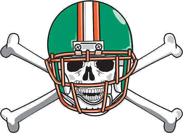 Vector illustration of Skull and Crossbones Football Emblem