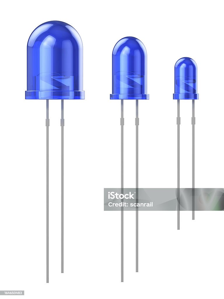 Conjunto de azul LEDs (8 mm DE, 5 mm, 3 mm) - Royalty-free Abstrato Foto de stock