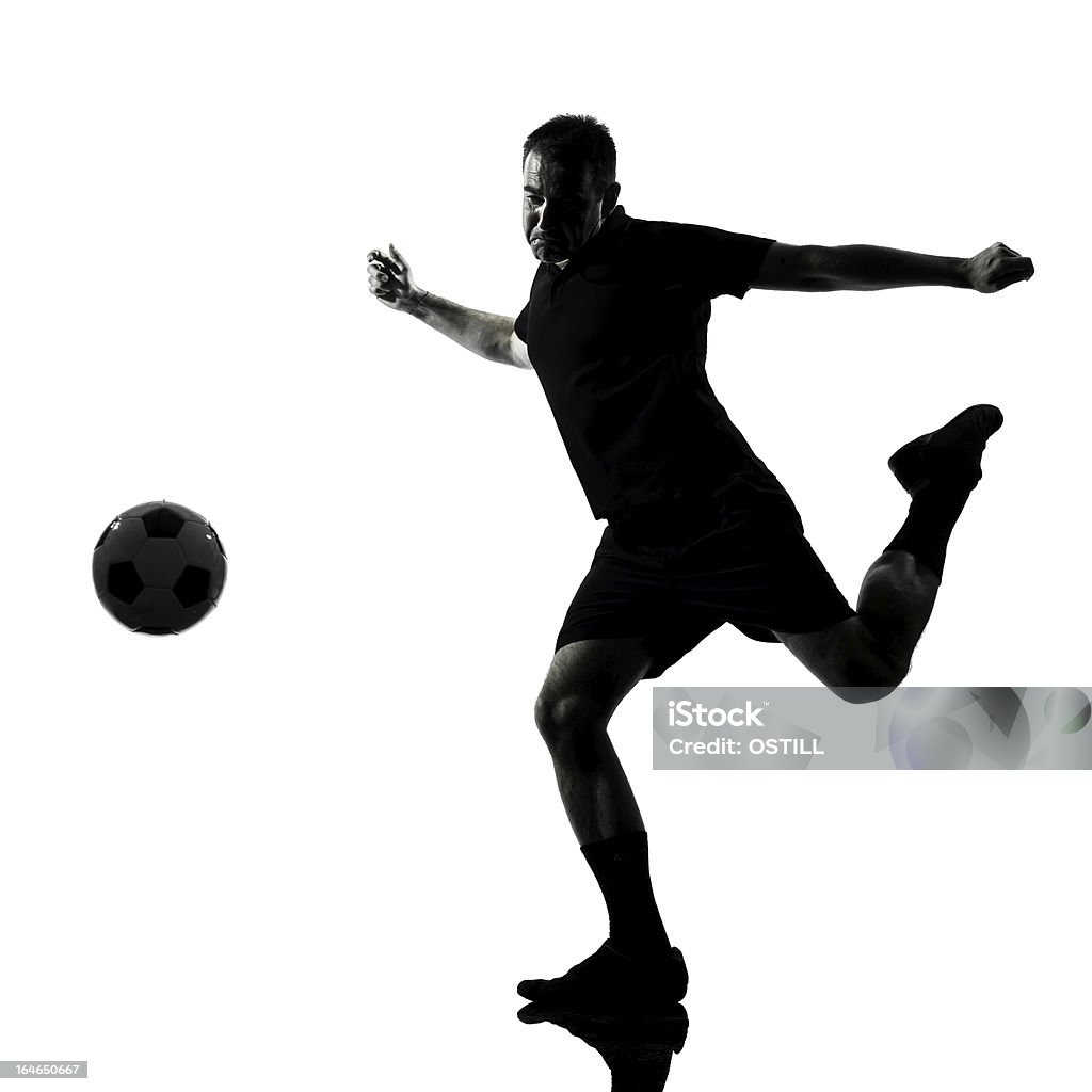 Silhueta de homem de Jogador de futebol - Foto de stock de Adulto royalty-free