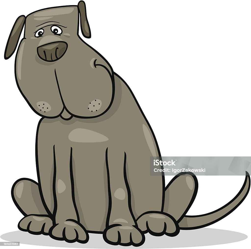 funny big gray dog cartoon illustration Cartoon Illustration of Funny Big Gray Sitting Dog Mastiff stock vector