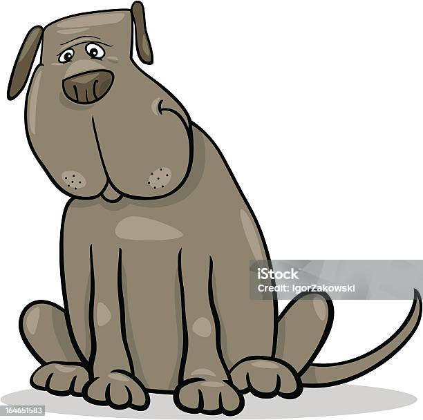 Funny Big Gray Dog Cartoon Illustration Stock Illustration - Download Image Now - Mastiff, Animal, Animal Nose