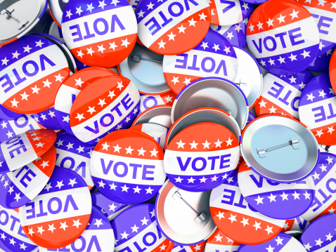 American vote buttons illustration
