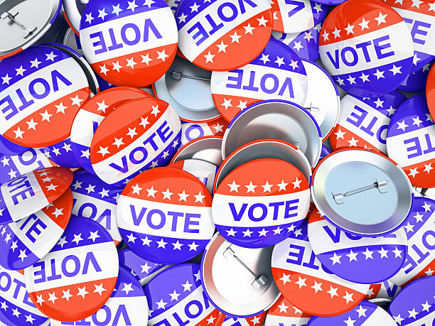 American vote buttons  illustration American vote buttons illustration campaign button photos stock pictures, royalty-free photos & images