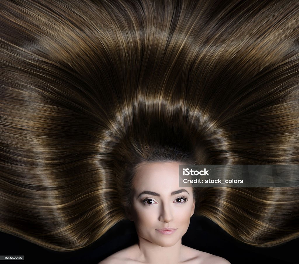 Frau mit glänzenden Haar - Lizenzfrei Ansicht aus erhöhter Perspektive Stock-Foto