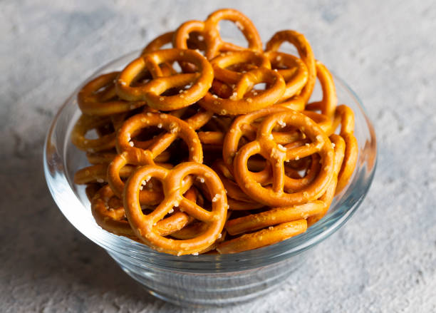 istock Mini crispy pretzels, food concept photo. 1646538426