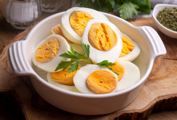 istock Boiled sliced egg, food photo 1646540666