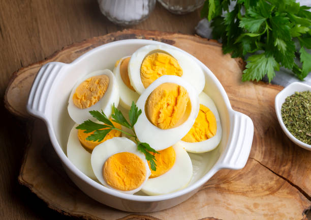 istock Boiled sliced egg, food photo 1646541248