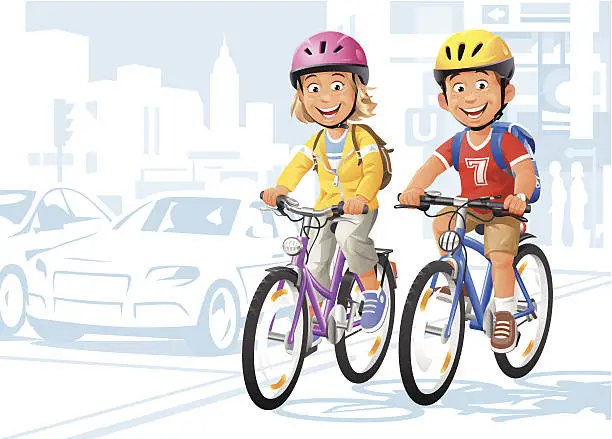 Vector illustration of City Bikers