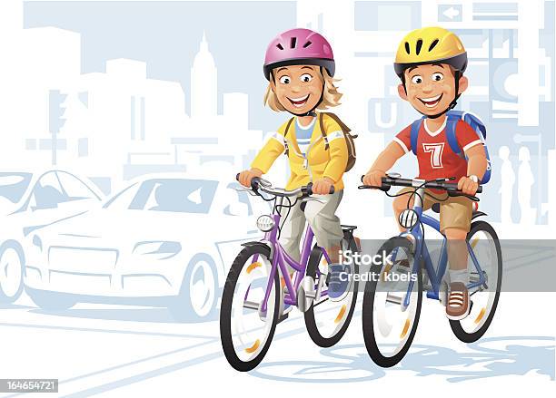 City Bikers向量圖形及更多兒童圖片 - 兒童, 踩單車, 單車